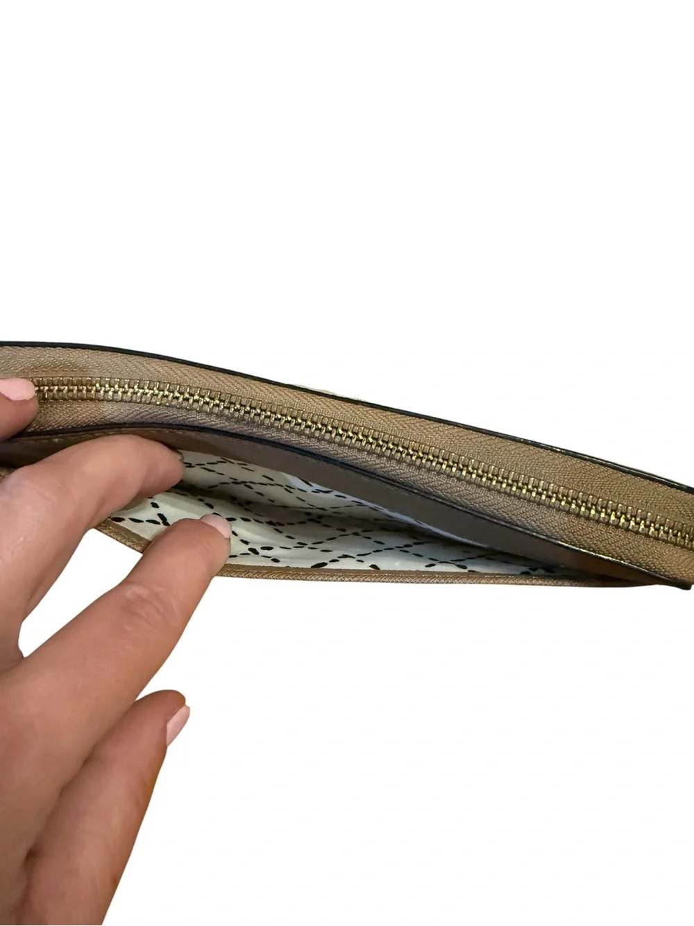 Kate Spade Two-Tone Zip Around Wallet — Taupe & Black